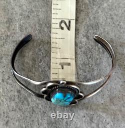 Old Vintage Native American Navajo Turquoise Sterling silver Bracelet