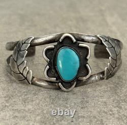 Old Vintage Native American Navajo Turquoise Sterling silver Bracelet 21.5+g