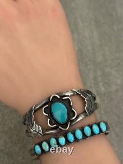Old Vintage Native American Navajo Turquoise Sterling silver Bracelet 21.5+g