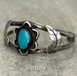 Old Vintage Native American Navajo Turquoise Sterling silver Bracelet 21.5+g
