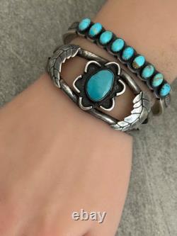 Old Vintage Native American Navajo Turquoise Sterling silver Bracelet 21.5+g