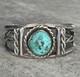 Old Vintage Native American Navajo Turquoise Sterling silver Rope Bracelet 42+g
