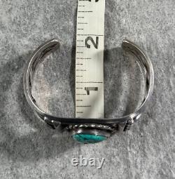 Old Vintage Native American Navajo Turquoise Sterling silver Rope Bracelet 42+g