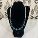 Old Vtg Navajo Turquoise Sterling Native American Jewelry Silver Beaded Necklace