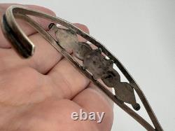 Omg? Vtg Zuni Navajo Snake Eye Turquoise Green Blue Sterling Cuff Native Americ