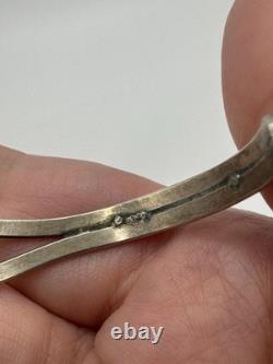 Omg? Vtg Zuni Navajo Snake Eye Turquoise Green Blue Sterling Cuff Native Americ