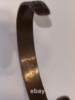 One Of A Kind Vintage 100% Brass Native American Made Bracelet