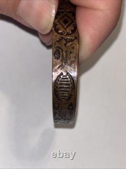 One Of A Kind Vintage 100% Brass Native American Made Bracelet