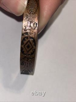 One Of A Kind Vintage 100% Brass Native American Made Bracelet