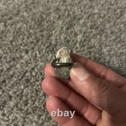 One Of A Kind Vintage Native American Navajo Black Onyx Sterling Silver Ring