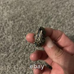 One Of A Kind Vintage Native American Navajo Black Onyx Sterling Silver Ring