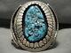 One Of Best Ever Vintage Navajo Orville Tsinnie (d.) Turquoise Silver Brascelet