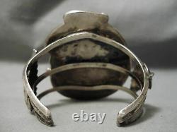 One Of Best Vintage Navajo Royston Coral Sterling Silver Bracelet Old