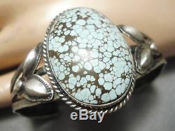 One Of The Best Vintage Navajo #8 Turquoise Sterling Silver Bracelet Old