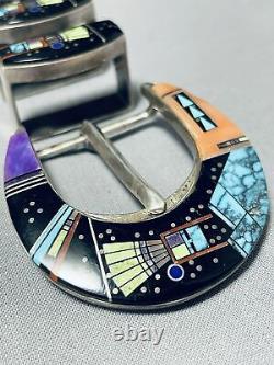 One Of The Most Intricate Vintage Navajo Turquoise Sterling Silver Ranger Buckle