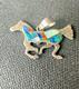Opal Native American Horse Pendant Sterling Silver Signed JR Vintage