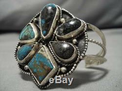 Opulent Vintage Navajo Bisbee Royston Turquoise Sterling Silver Bracelet Old