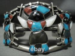 Opulent Vintage Zuni Kachina Dancer Silver Bracelet Old