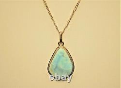 Original Vintage Native American Sterling Silver Necklace Larimar Agate Pendant