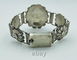 Oscar Alexius Vintage Navajo Sterling Silver Ornate Hand Made Concho Bracelet