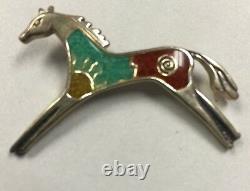 PAIR Relios CAROLYN POLLACK. 925 Sterling & Enameled Gemstone HORSE Pins MINT