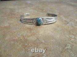 PETITE Older Vintage Navajo Sterling Silver ROYSTON Turquoise Bracelet