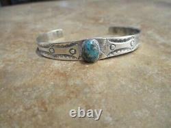 PETITE Older Vintage Navajo Sterling Silver ROYSTON Turquoise Bracelet