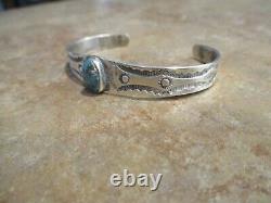 PETITE Older Vintage Navajo Sterling Silver ROYSTON Turquoise Bracelet