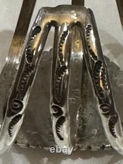 PREMIUM Vintage MORENCI TURQUOISE Sterling Silver PYRITE NAVAJO Signed BRACELET
