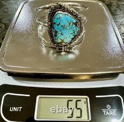 PREMIUM Vintage MORENCI TURQUOISE Sterling Silver PYRITE NAVAJO Signed BRACELET