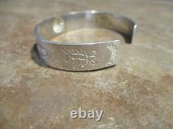 PRISTINE Older Vintage Navajo Sterling FRED HARVEY Stamped Design Bracelet