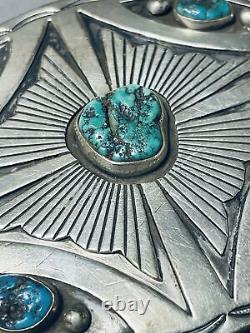 Peters Family Vintage Navajo Turquoise Sterling Silver Buckle Old