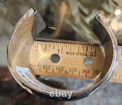 RARE HM Vtg Native American Multi-Stone Inlay Sterling Silver Cuff Bracelet