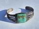 RARE Harvey Era Whirling Logs Stamp Cuff Square Bezel Royston Turquoise