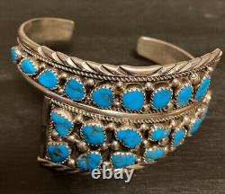 RARE Irvin Chee Pawn Navajo Native American Sterling Silver Turquoise Bracelet