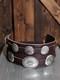 RARE Najavo Native American Vintage Sterling Silver Conchos And Leather Bracelet