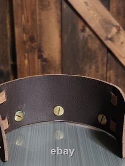 RARE Najavo Native American Vintage Sterling Silver Conchos And Leather Bracelet