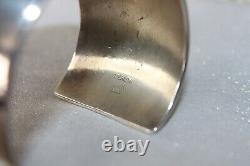 RARE Wide Navajo Sterling Silver Plain Cuff Bracelet Signed KM Bill 94g