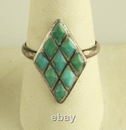 Rare Inlay Technique Vintage Sterling Zuni Native American Jewelry Ring