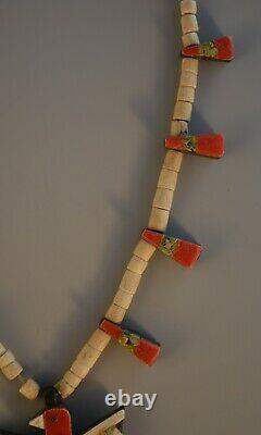 Rare Old Santo Domingo Pueblo Indian Thunderbird Necklace 1940s Folkart