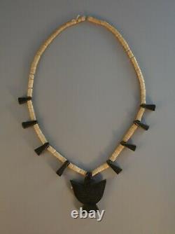 Rare Old Santo Domingo Pueblo Indian Thunderbird Necklace 1940s Folkart