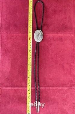 Rare Sterling Silver Vintage Navajo Bolo Tie Signed by R. Wylie