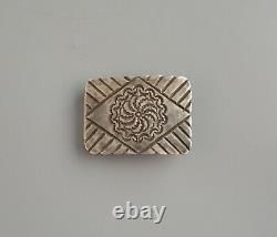 Rare Whirling Wheel Old Pawn Navajo Silver Belt Buckle Chiselled & Handstamped