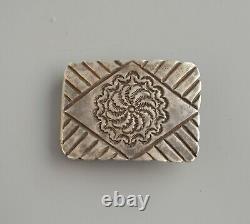 Rare Whirling Wheel Old Pawn Navajo Silver Belt Buckle Chiselled & Handstamped