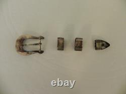 Ray Adakai Vintage Navajo Native American Jewelry Silver Ranger Belt Buckle Set