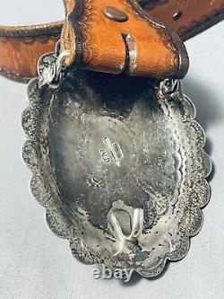 Remarkable Vintage Navajo Kingman Turquoise Sterling Silver Buckle And Belt