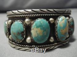 Remarkable Vintage Navajo Royston Turquoise Sterling Silver Bracelet Old