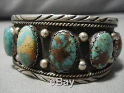 Remarkable Vintage Navajo Royston Turquoise Sterling Silver Bracelet Old
