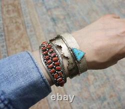 Rose Sweet Navajo Native American Sterling Silver Turquoise Cuff Bracelet