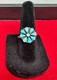 Running Bear VTG Turquoise Cluster Ring Sterling Silver Native American Sz 5.75